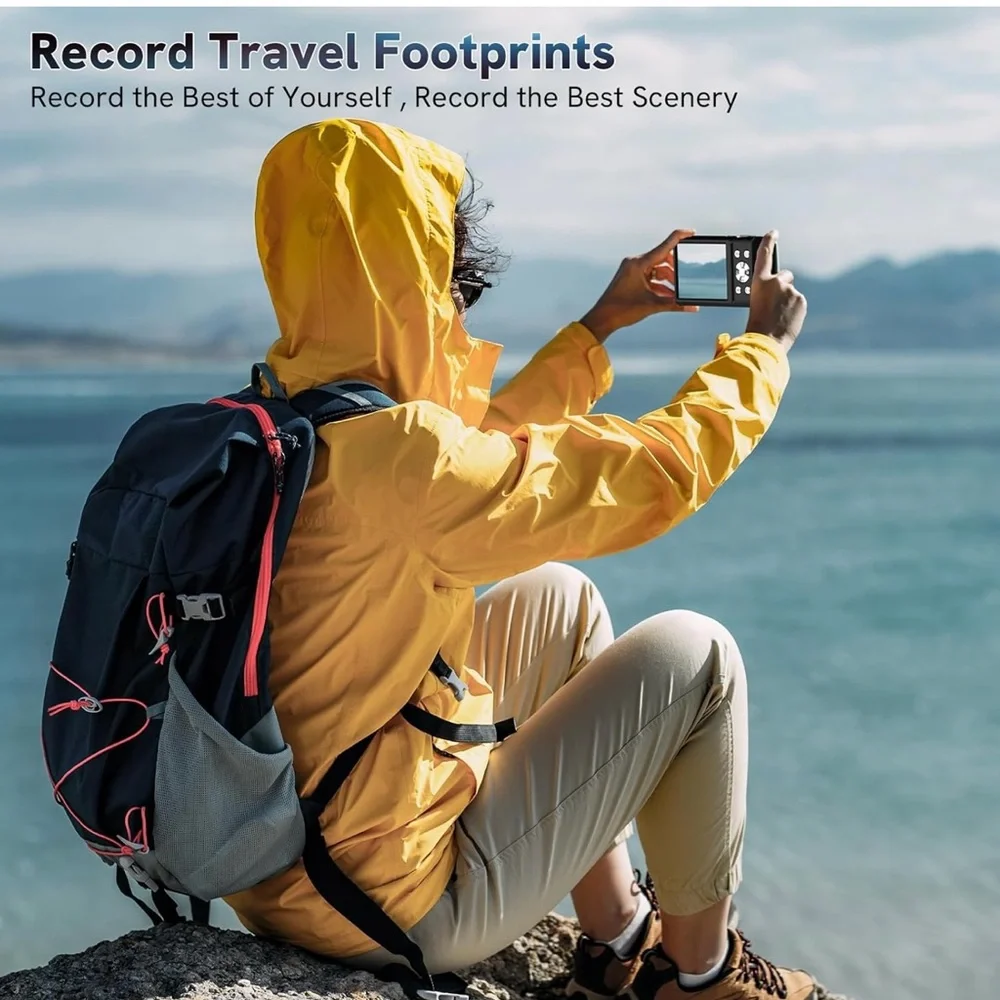 High-Resolution 4K Digital Camera with 16X Zoom - Black